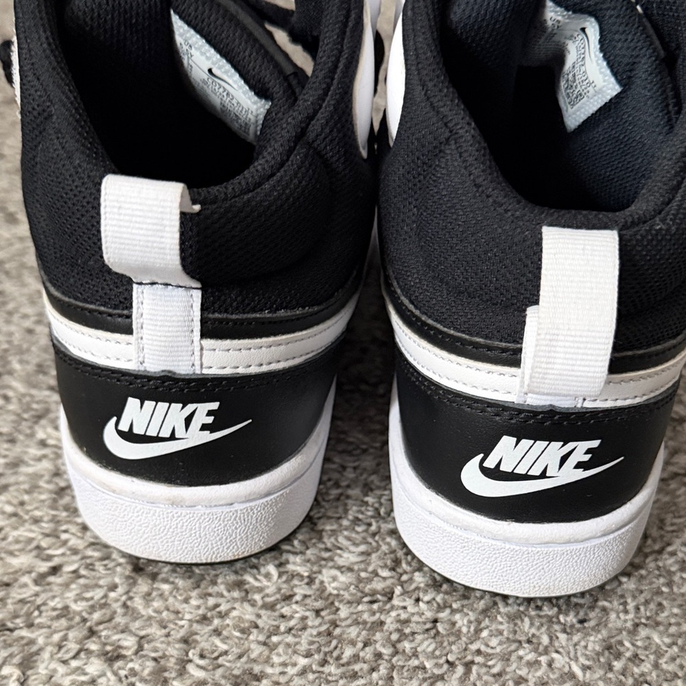 Nike Black and White Mid-Top Sneakers with Strap - Picture 3 of 5
